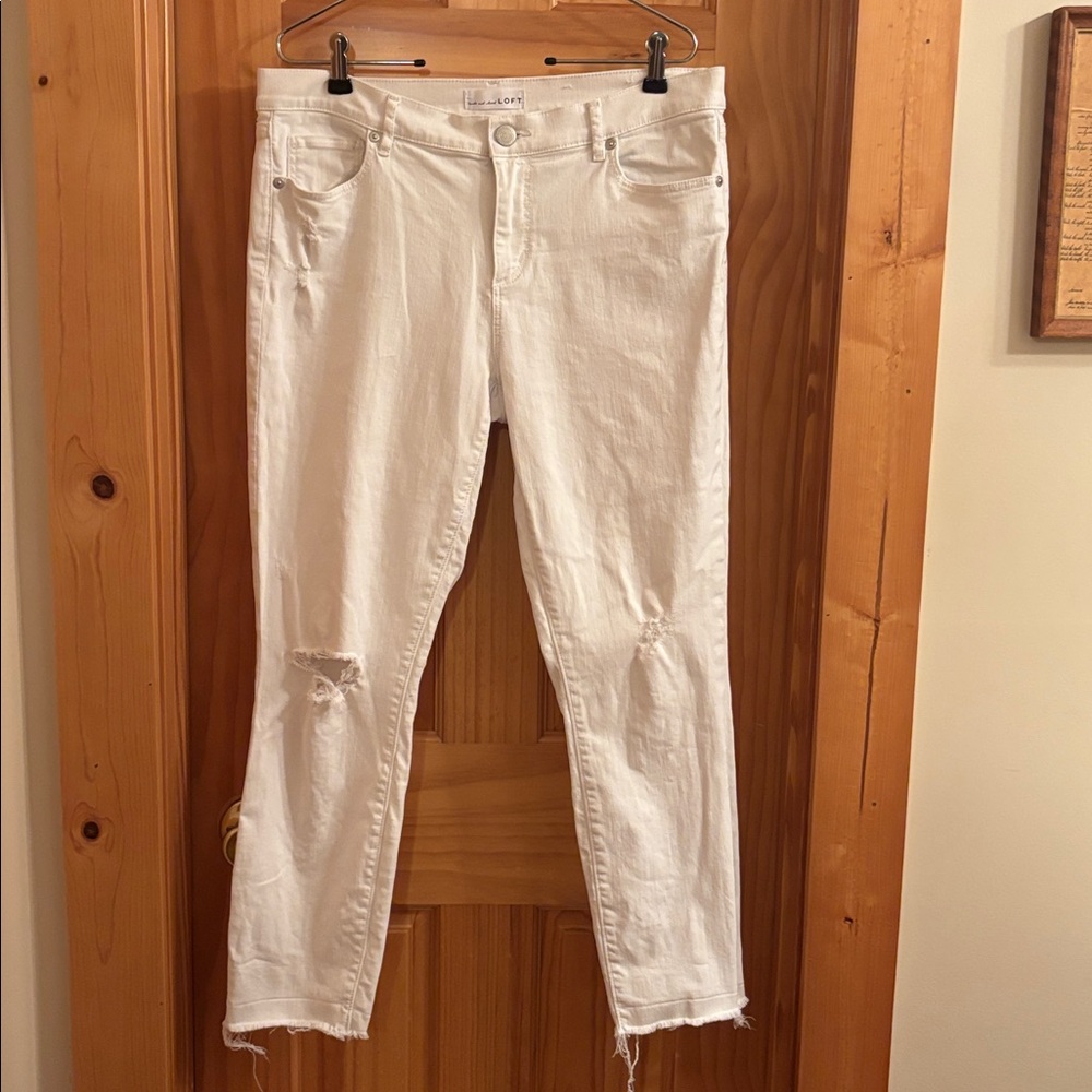 LOFT Cream Denim Pants